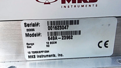 MKS 649A 23962 Pressure Controller Valve Range 10 SCCM Gas N2 10 Torr