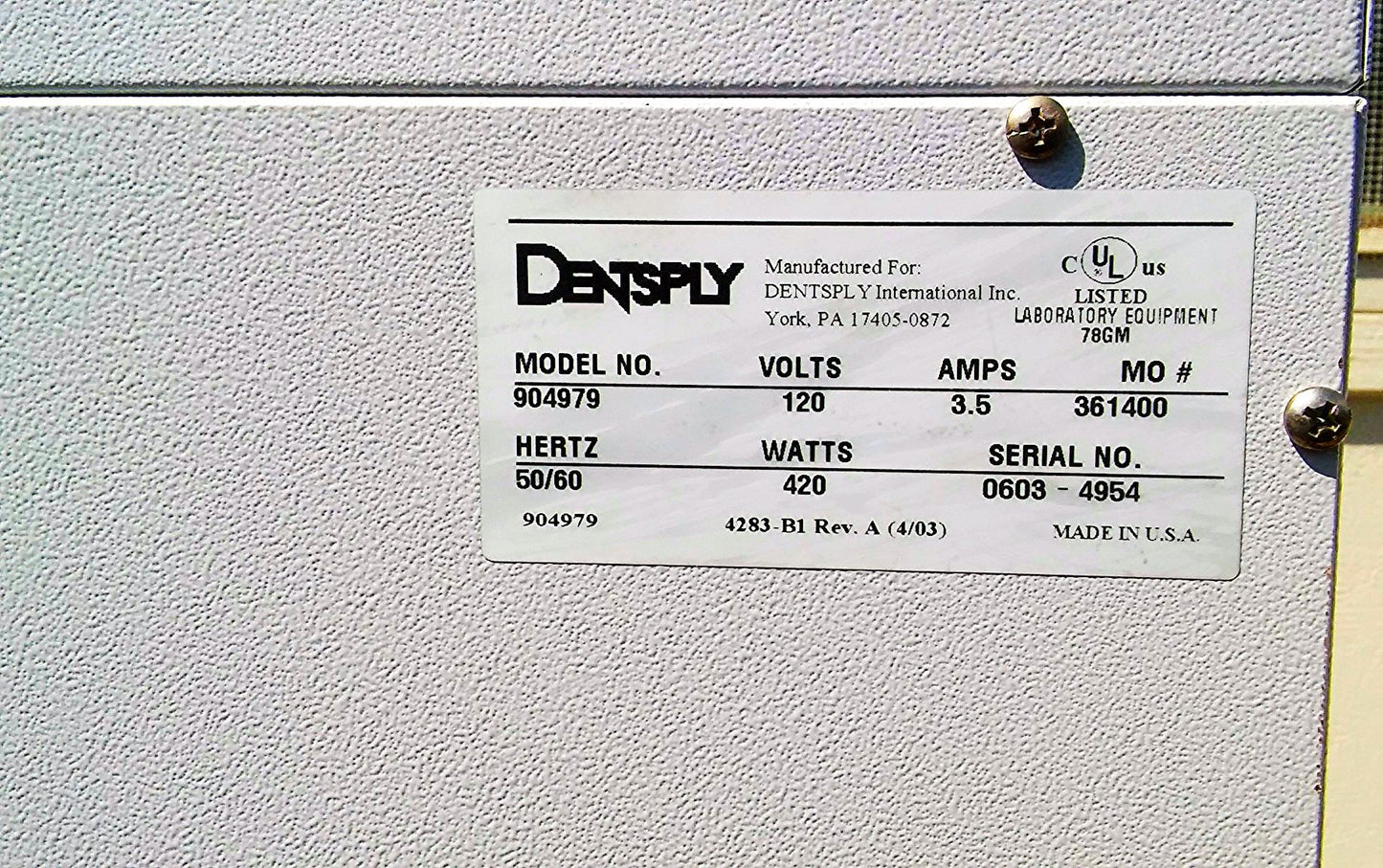 DENTSPLY 904979 CURING PORCELAIN CONDITIONING OVEN FREESHIP