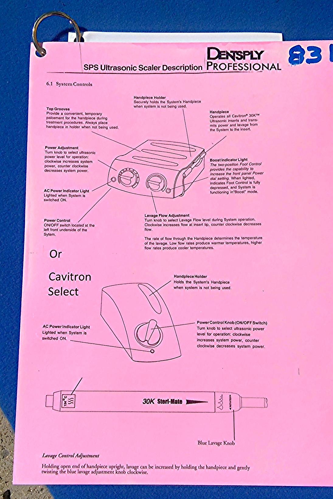 DENTSPLY CAVITRON SPS ULTRASONIC SCALER Type GEN 119 Free Shipping