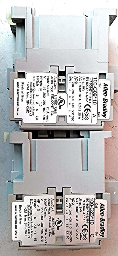 Two ALLEN BRADLEY CAT 100-C09*10 SERIAL A 600V FREESHIPPING