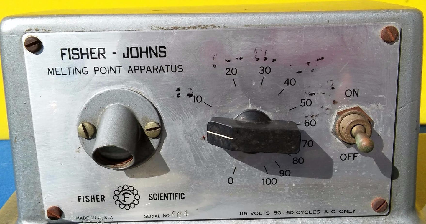 FISHER -JOHNS  SCIENTIFIC  MELTING POINT TESTER APPARATUS WORKING PERFECTLY 115V
