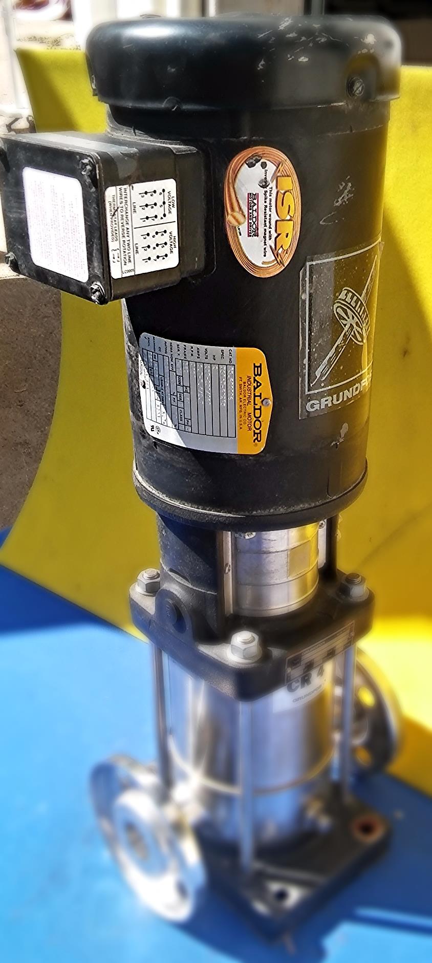 GRUNDFOS VERTICAL CRN4-50 CRN High Pressure PUMP STAINLESS S/S 22GPM 2HP 2 HP