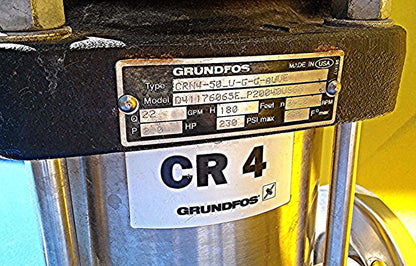 GRUNDFOS VERTICAL CRN4-50 CRN High Pressure PUMP STAINLESS S/S 22GPM 2HP 2 HP