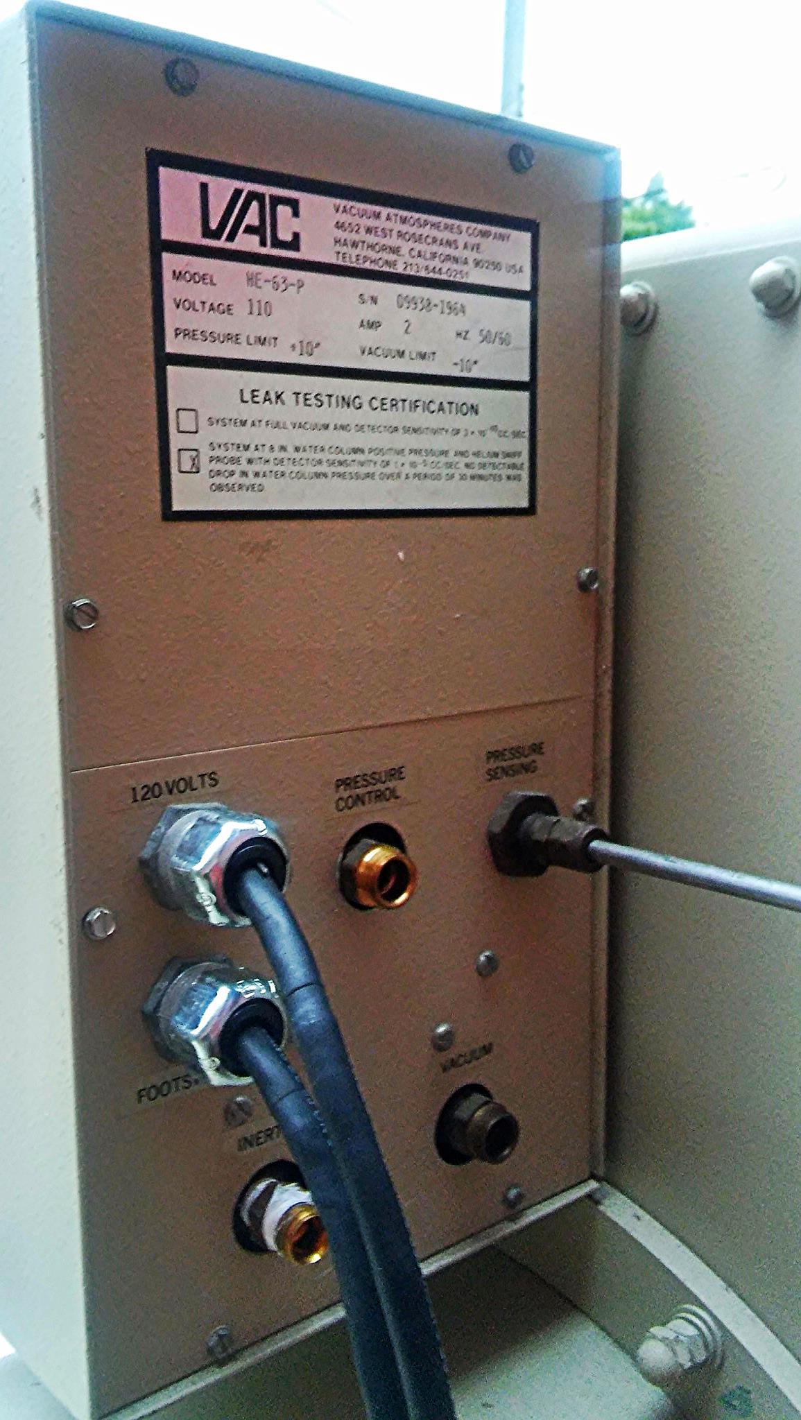 VAC Vacuum Atmospheres GLOVE BOX Dri-LAB with HE-493 HE-43-2 & HE-63-P FREE SHIP