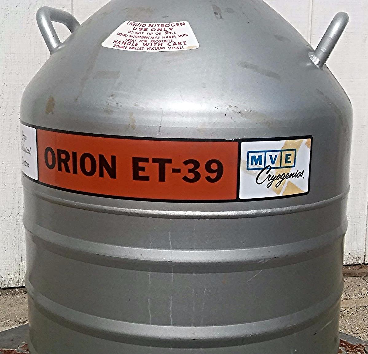 MVE ORION ET-39 CRYOGENIC TANK with 9 WAND CANISTER INSERTS FREE SHIP