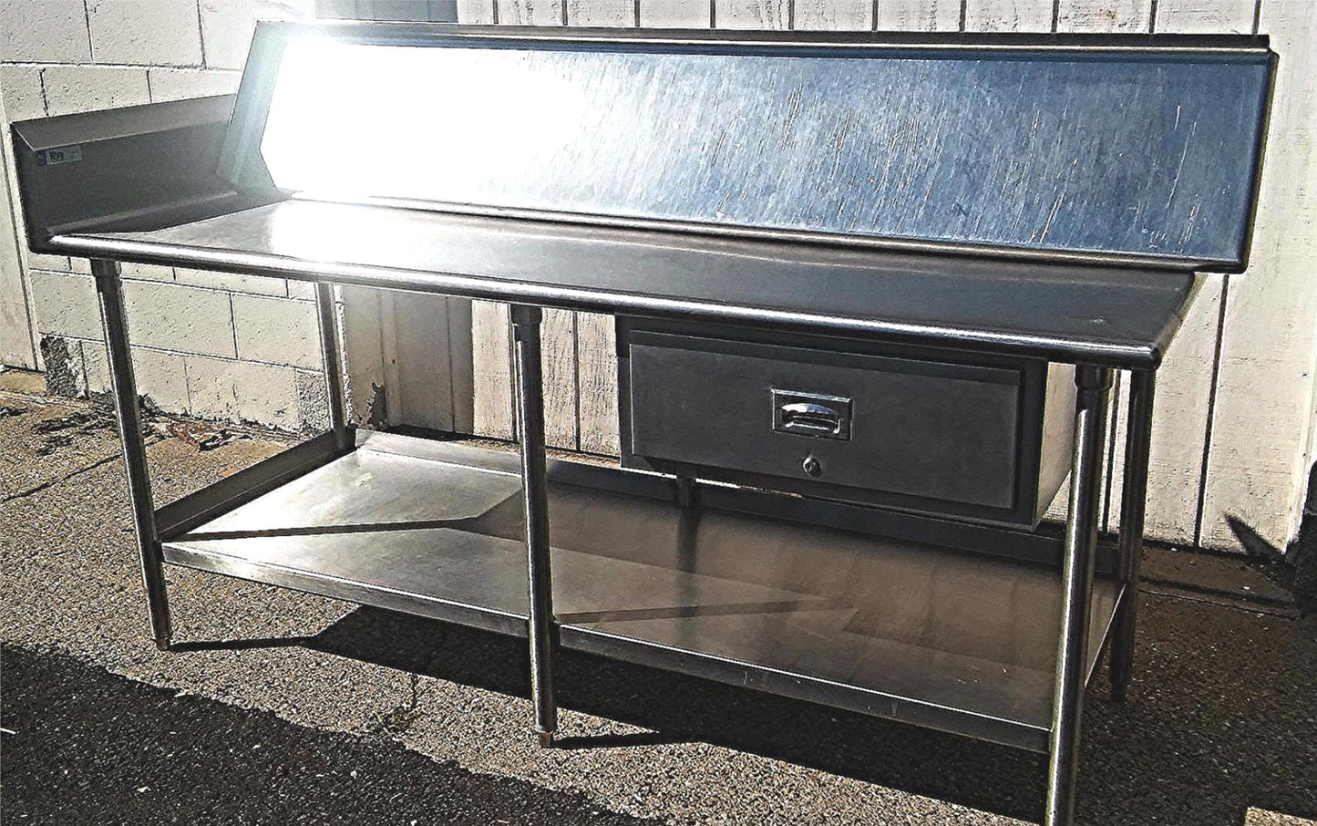 KEVRY 78x30x41 COMMERCIAL KITCHEN HEAVY STEEL PREP TABLE DRAWER TOP BOTTOM SHELF