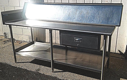 KEVRY 78x30x41 COMMERCIAL KITCHEN HEAVY STEEL PREP TABLE DRAWER TOP BOTTOM SHELF