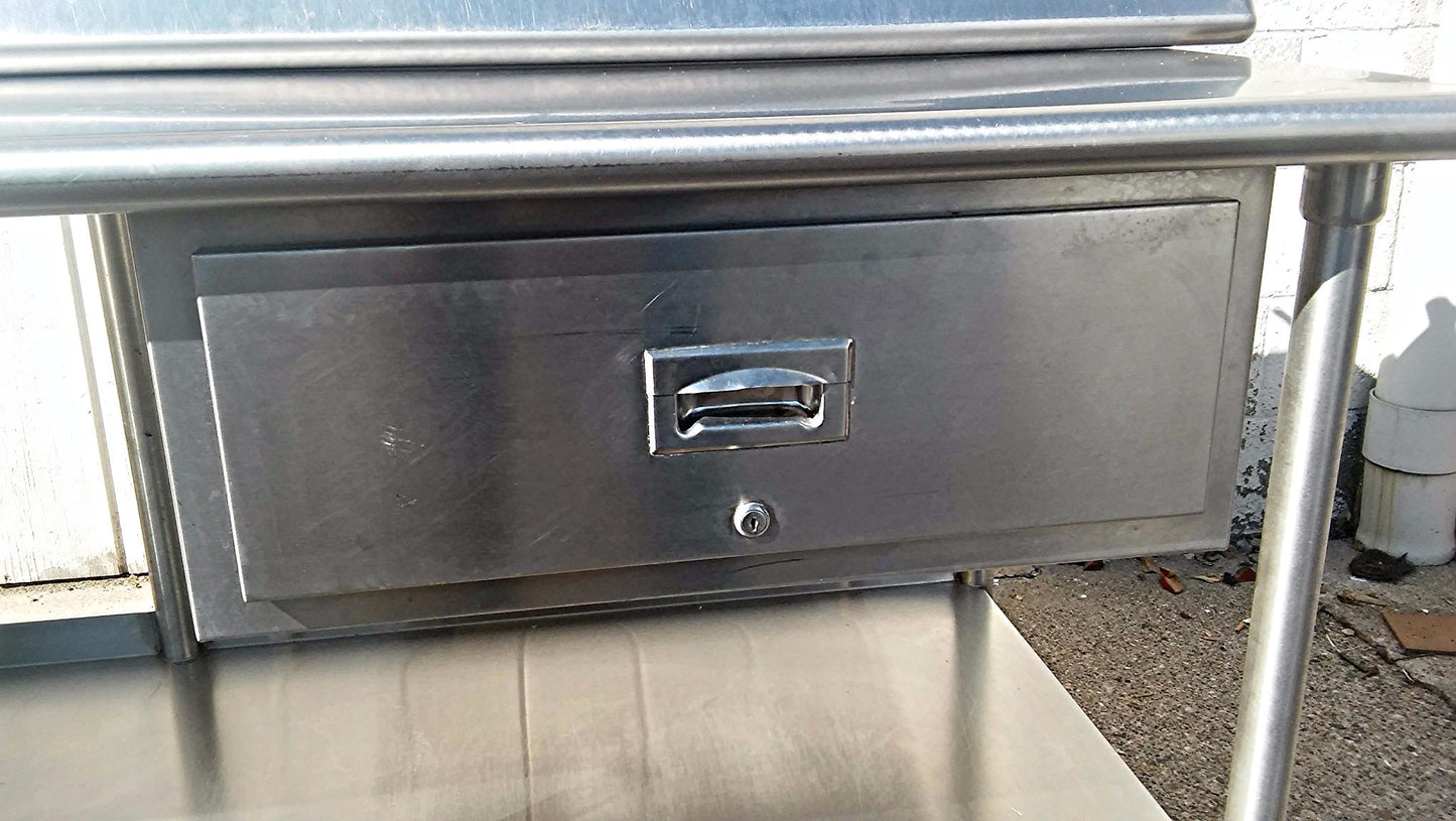 KEVRY 78x30x41 COMMERCIAL KITCHEN HEAVY STEEL PREP TABLE DRAWER TOP BOTTOM SHELF