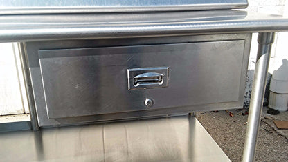 KEVRY 78x30x41 COMMERCIAL KITCHEN HEAVY STEEL PREP TABLE DRAWER TOP BOTTOM SHELF