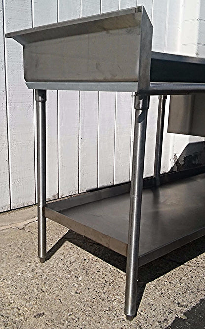 KEVRY 78x30x41 COMMERCIAL KITCHEN HEAVY STEEL PREP TABLE DRAWER TOP BOTTOM SHELF
