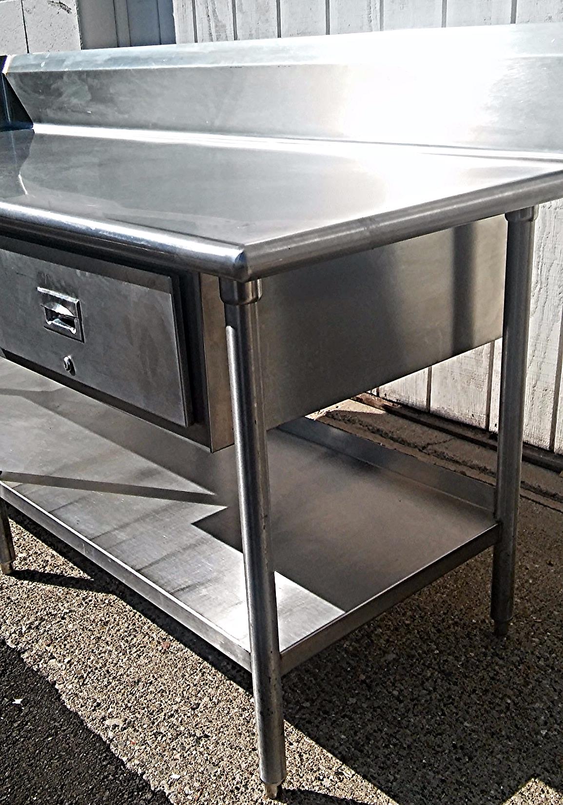 KEVRY 78x30x41 COMMERCIAL KITCHEN HEAVY STEEL PREP TABLE DRAWER TOP BOTTOM SHELF