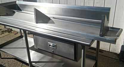 KEVRY 78x30x41 COMMERCIAL KITCHEN HEAVY STEEL PREP TABLE DRAWER TOP BOTTOM SHELF