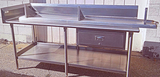 KEVRY 78x30x41 COMMERCIAL KITCHEN HEAVY STEEL PREP TABLE DRAWER TOP BOTTOM SHELF