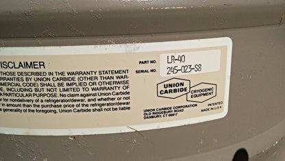 UNION CARBIDE 12 Gallon LR-40CRYOGENIC TANK COMPLETE ALL 6 INSERTS FREE SHIPPING