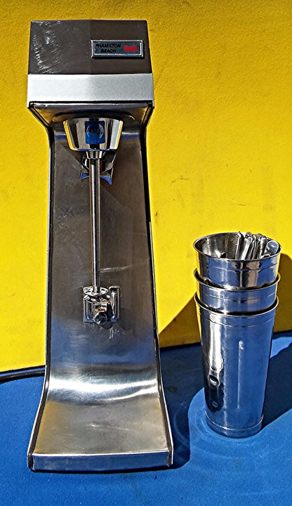 HAMILTON BEACH COMMERCIAL 3 SPEED MALT MILK SHAKER DRINK MIXER 936 + CUPS SPOONS