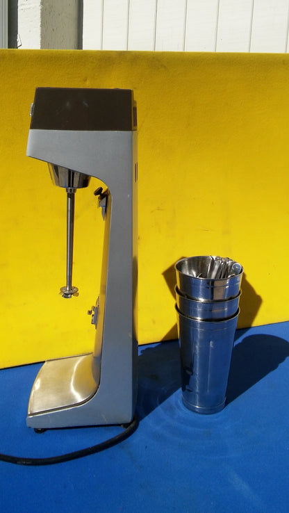 HAMILTON BEACH COMMERCIAL 3 SPEED MALT MILK SHAKER DRINK MIXER 936 + CUPS SPOONS