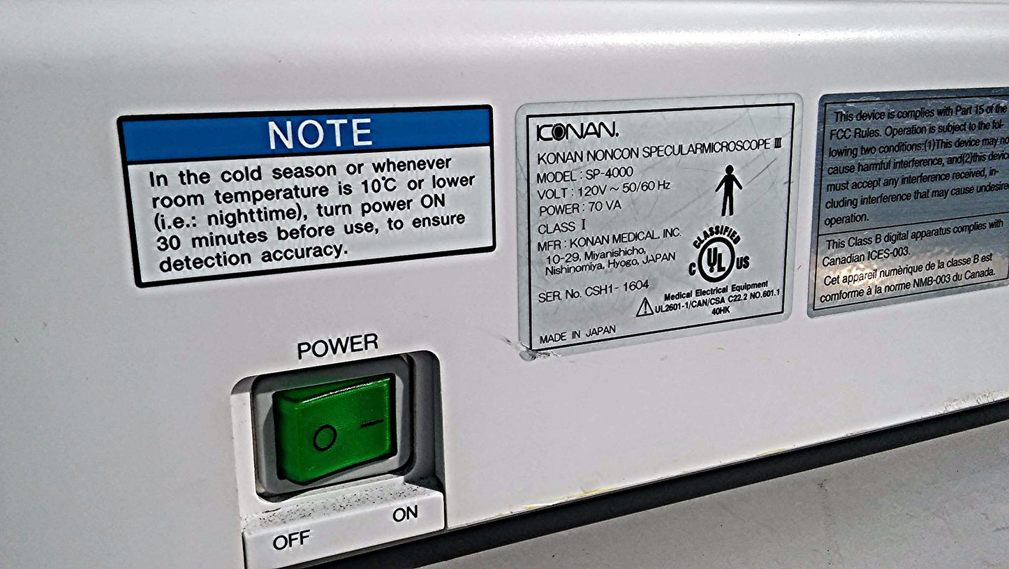 KONAN SP-4000 SPECULAR MICROSCOPE MODEL FREE SHIP