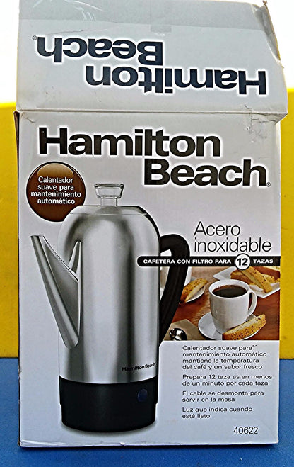 HAMILTON BEACH Model 40622 12 CUP PERCOLATOR KETTLE  40622 FREE SHIP