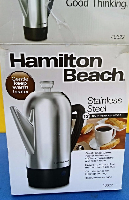 HAMILTON BEACH Model 40622 12 CUP PERCOLATOR KETTLE  40622 FREE SHIP
