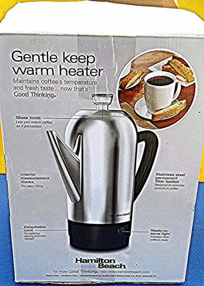 HAMILTON BEACH Model 40622 12 CUP PERCOLATOR KETTLE  40622 FREE SHIP
