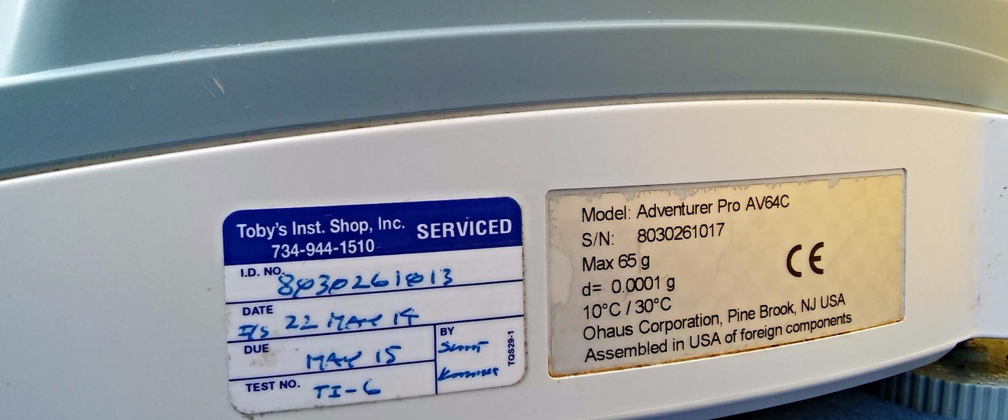 OHAUS ADVENTURER PRO BALANCE MODEL   AV64C FREE SHIPPING