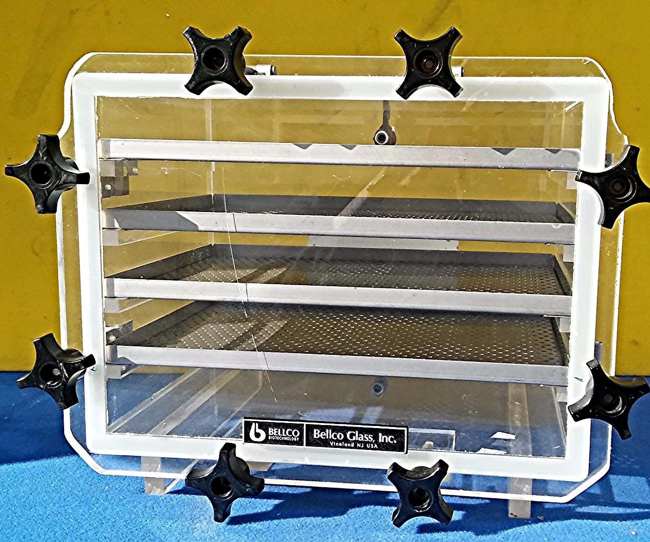 Bellco Glass Vacuum Desiccator Cabinet 12"x11"x10" w/4 Shelves Free Shipping