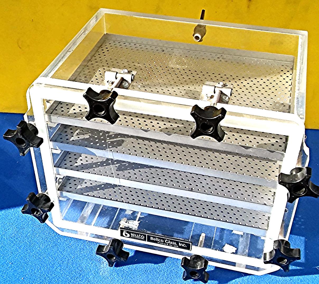 Bellco Glass Vacuum Desiccator Cabinet 12"x11"x10" w/4 Shelves Free Shipping