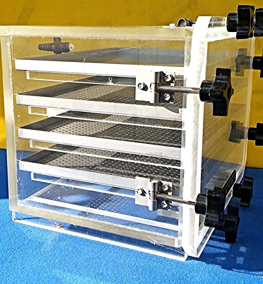 Bellco Glass Vacuum Desiccator Cabinet 12"x11"x10" w/4 Shelves Free Shipping