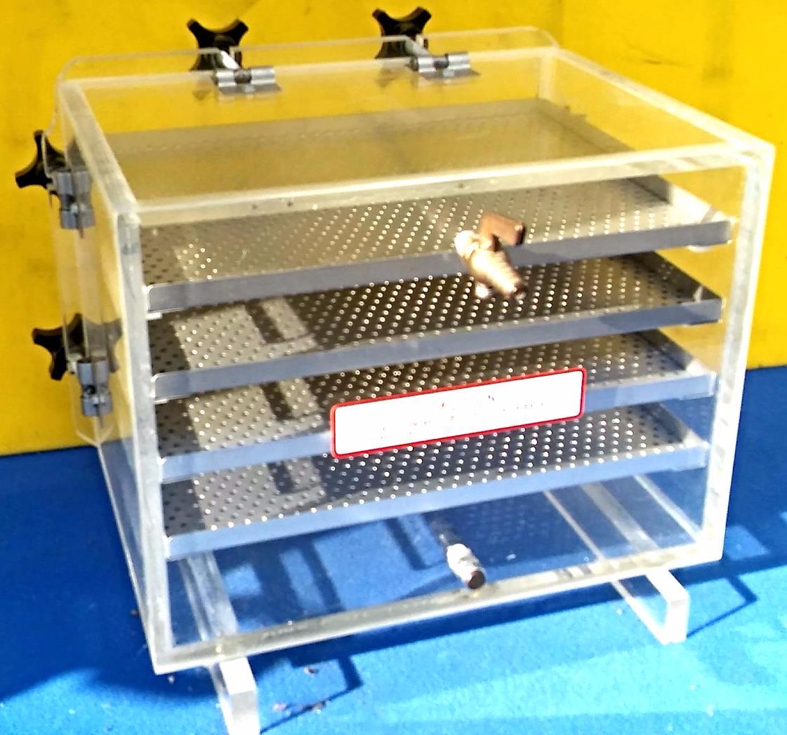 Bellco Glass Vacuum Desiccator Cabinet 12"x11"x10" w/4 Shelves Free Shipping