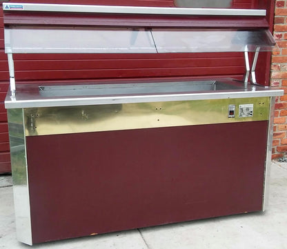 ATLAS METAL IND SET-N-SERVE ICED SALAD FOOD COLD BAR BUFFET 2 SIDE TRAY & HOOD j