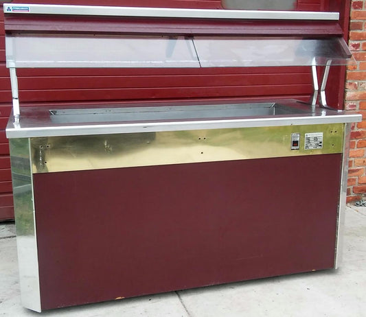 ATLAS METAL IND SET-N-SERVE ICED SALAD FOOD COLD BAR BUFFET 2 SIDE TRAY & HOOD j