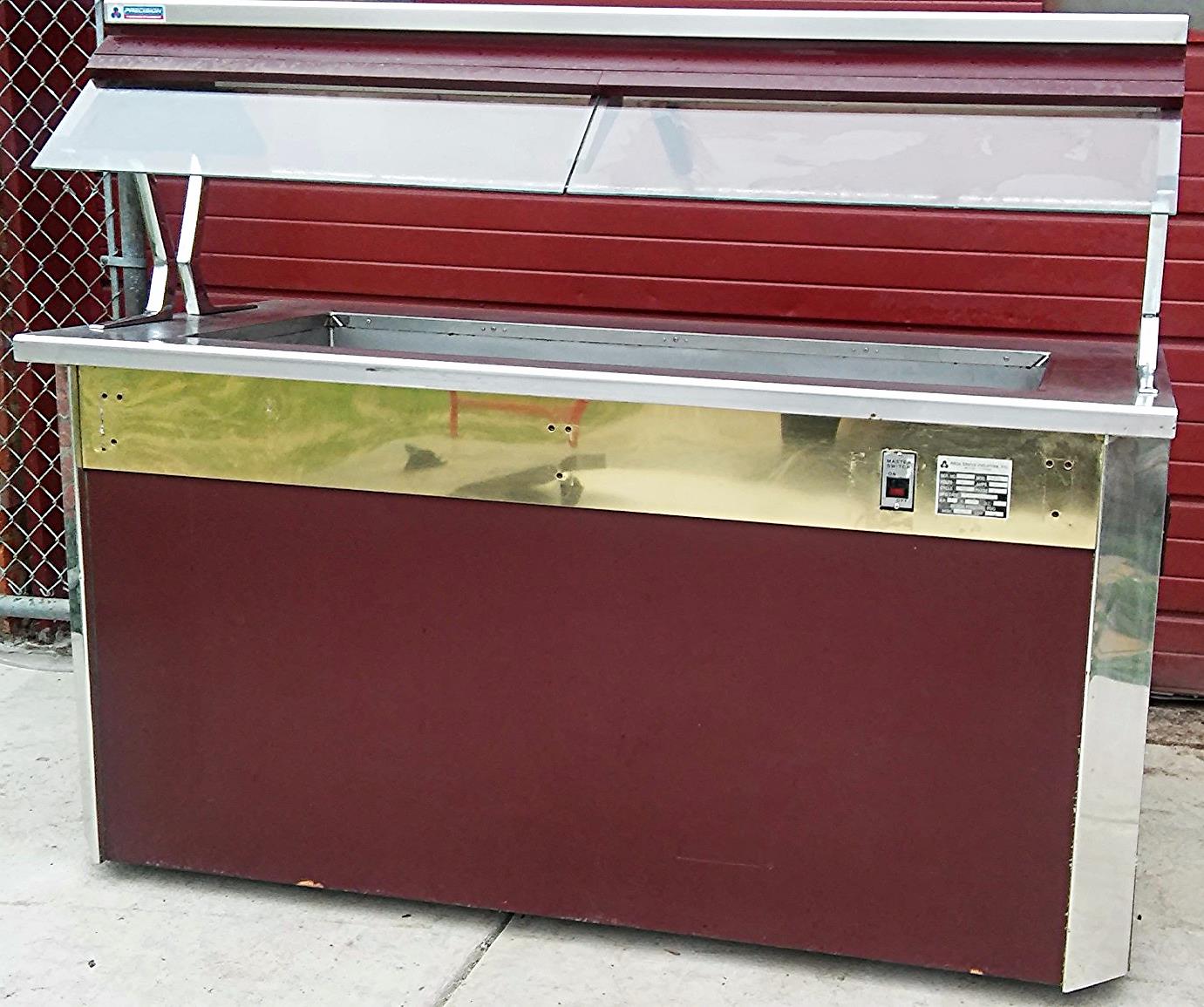 ATLAS METAL IND SET-N-SERVE ICED SALAD FOOD COLD BAR BUFFET 2 SIDE TRAY & HOOD j