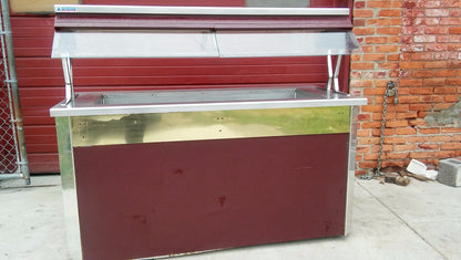 ATLAS METAL IND SET-N-SERVE ICED SALAD FOOD COLD BAR BUFFET 2 SIDE TRAY & HOOD j