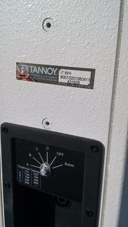 4 TANNOY i7 WH COLUMN ARRAY STYLE SPEAKERS WORKING PERFECT WATCH VIDEO FREE SHIP