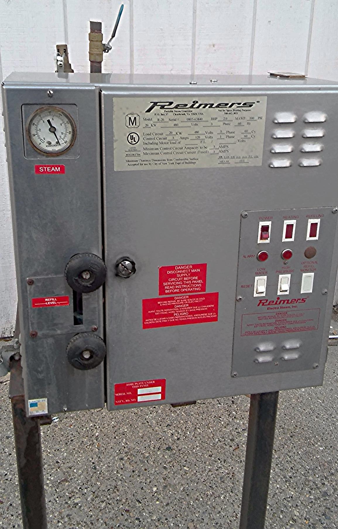 REIMERS ELECTRA STEAM ELECTRIC BOILER STEAMER R-20 PERFECT CONDIT FREE SHIPPING