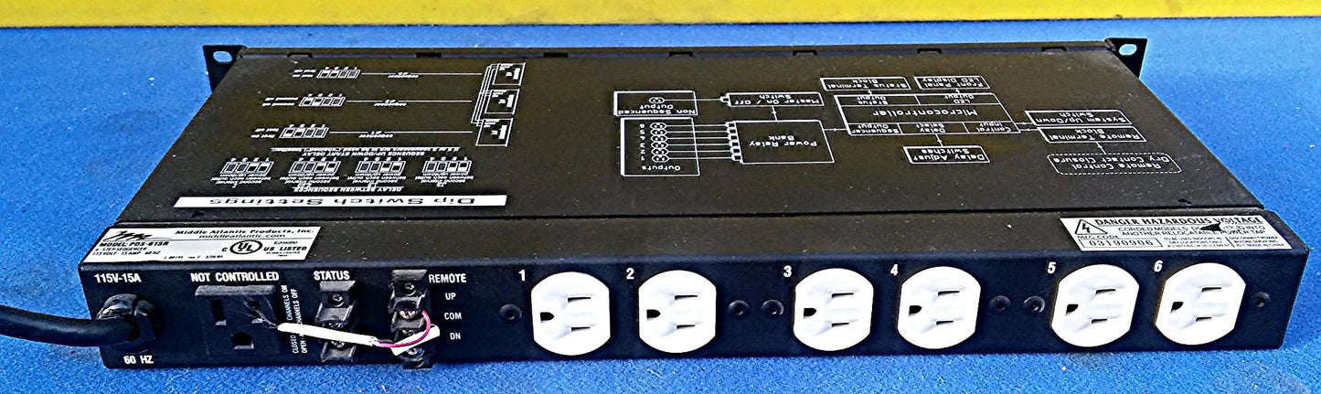 MIDDLE ATLANTIC PDS-615R 115 Volt Sequencing Rackmount Power Strip FREE SHIP