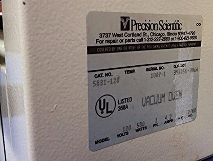 PRECISION SCIENTIFIC NAPCO MODEL 5831 VACUUM OVEN Lab Works Perfectly FREE SHIP