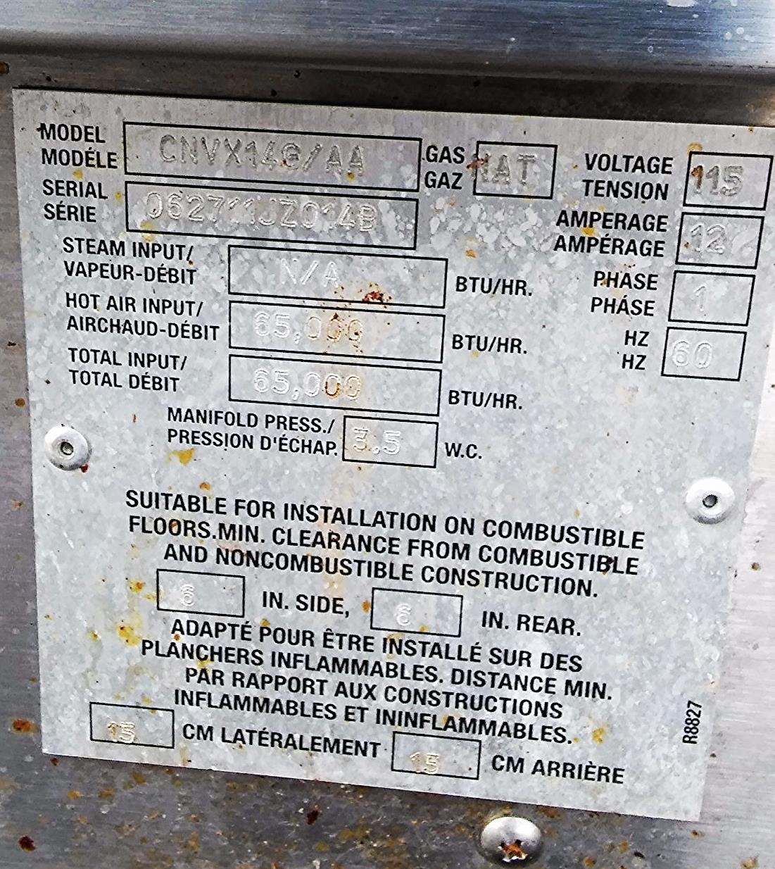 BLODGETT CNVX14G/AA GAS CONVECTION OVEN Retails New: $12.000, on WHEELS FREESHIP