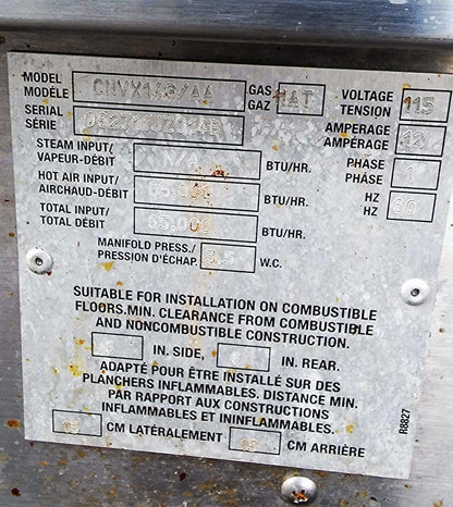 BLODGETT CNVX14G/AA GAS CONVECTION OVEN Retails New: $12.000, on WHEELS FREESHIP