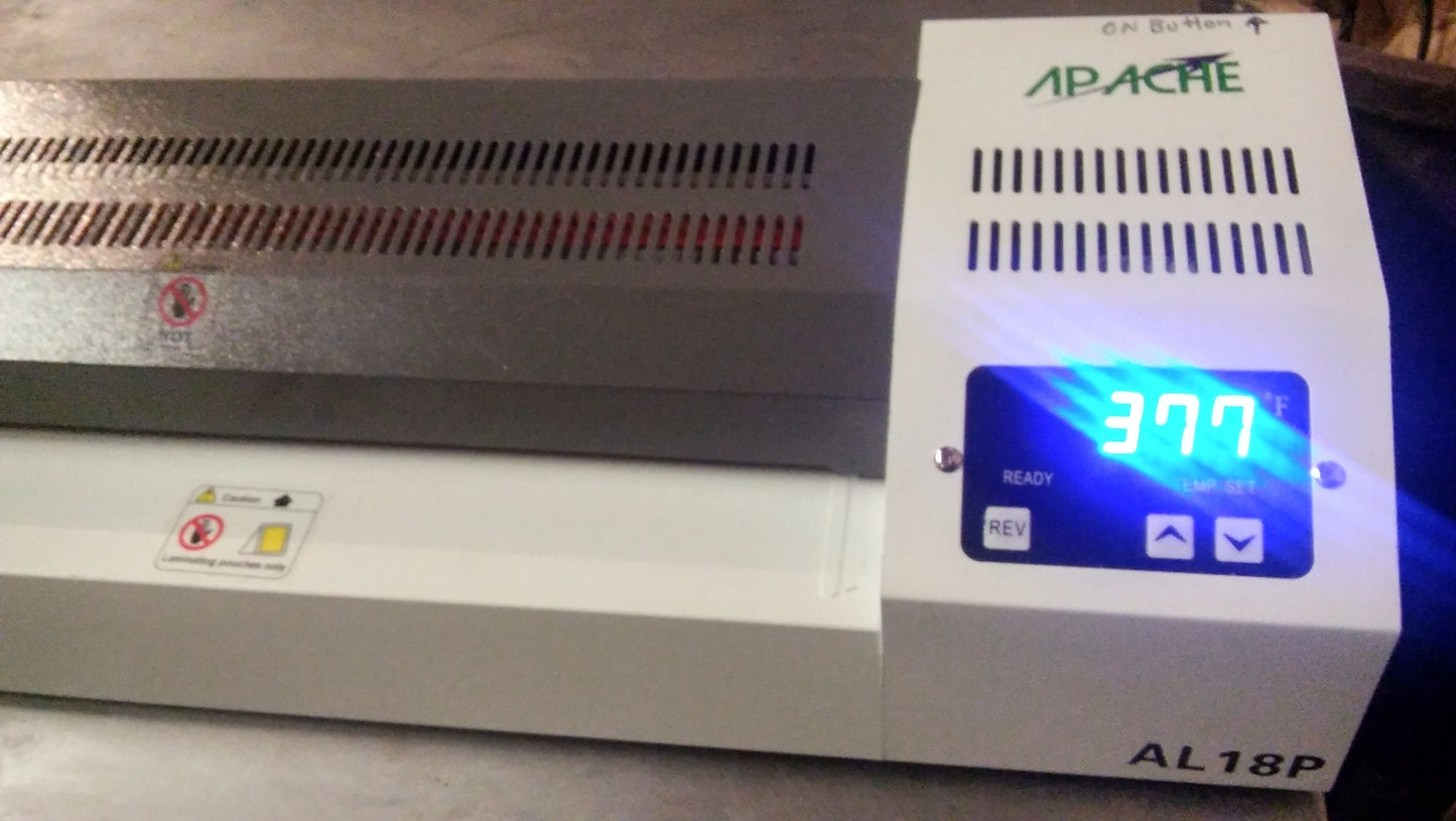 APACHE AL18P LAMINATOR A3 Hot Cold 18" Documents & Photos Heavy Duty FREE SHIP