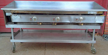 KEATING MIRACLEAN 72BL-G GAS GRILL GRIDDLE 72 x 30 & STAND ON WHEELS FREE SHIP