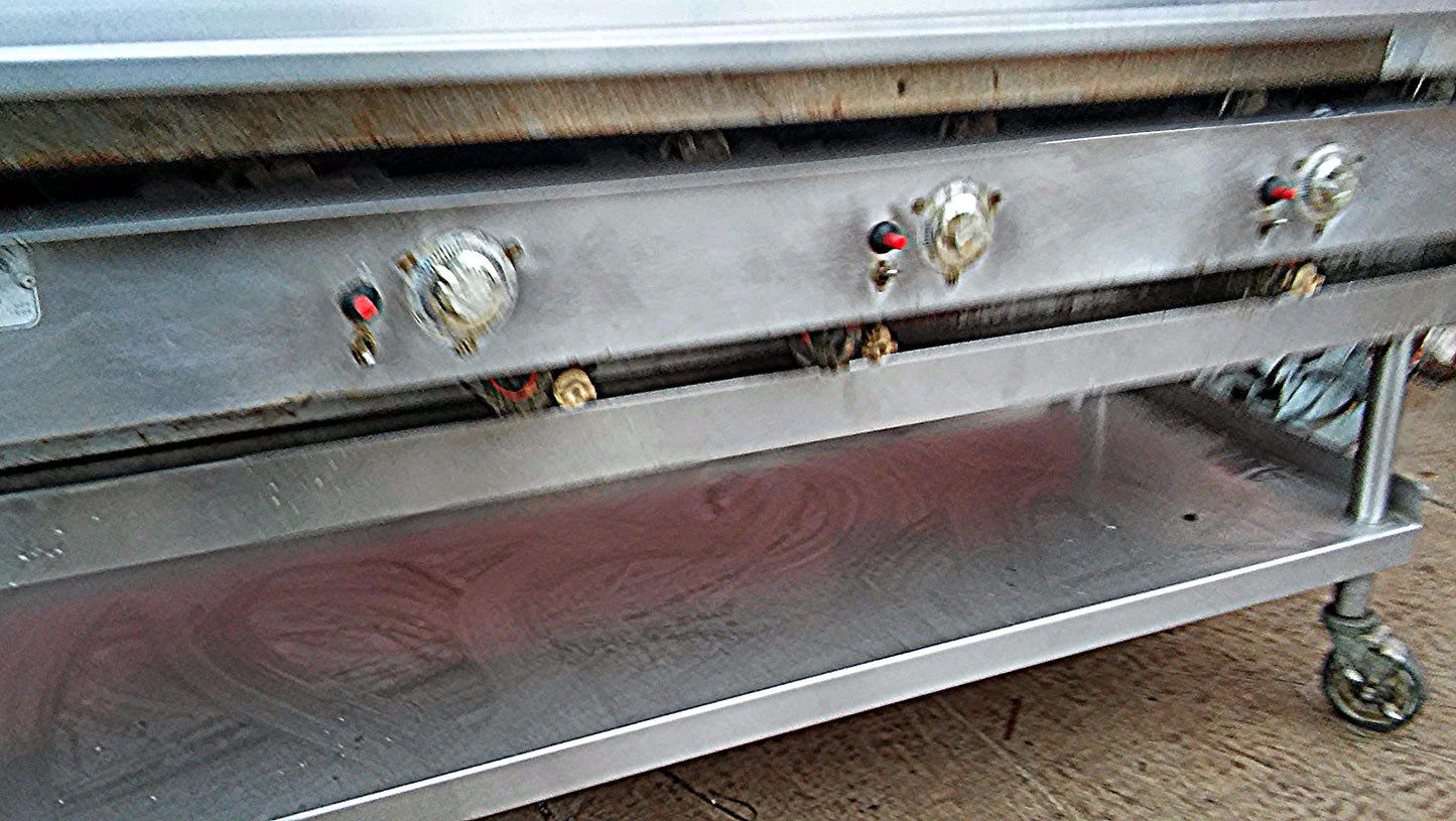 KEATING MIRACLEAN 72BL-G GAS GRILL GRIDDLE 72 x 30 & STAND ON WHEELS FREE SHIP