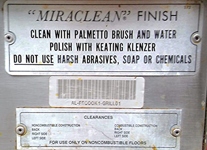 KEATING MIRACLEAN 72BL-G GAS GRILL GRIDDLE 72 x 30 & STAND ON WHEELS FREE SHIP