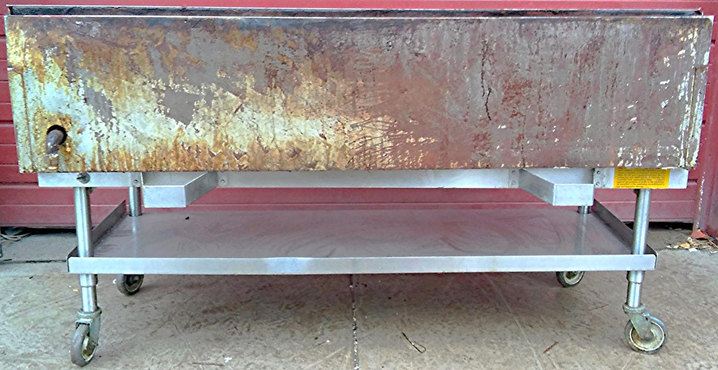 KEATING MIRACLEAN 72BL-G GAS GRILL GRIDDLE 72 x 30 & STAND ON WHEELS FREE SHIP