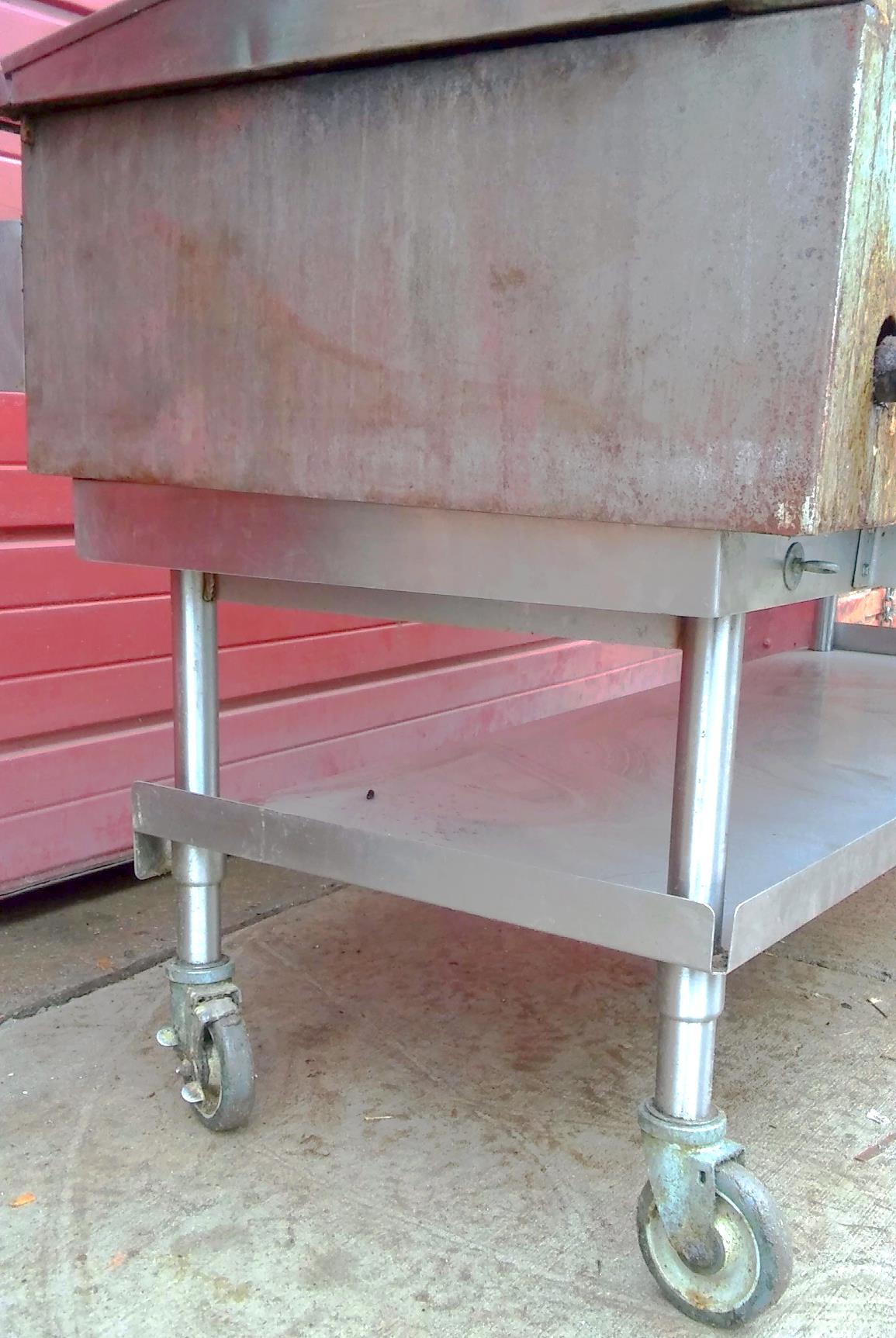 KEATING MIRACLEAN 72BL-G GAS GRILL GRIDDLE 72 x 30 & STAND ON WHEELS FREE SHIP