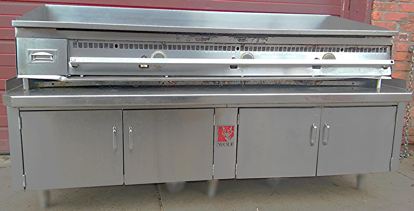 KEATING MIRACLEAN 72BL-G GAS GRILL GRIDDLE 72 x 30 & STAND WOLF CABINET FREESHIP
