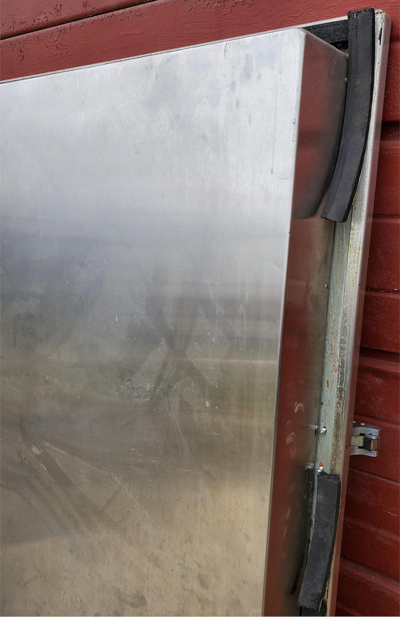 RARE VINTAGE INDUSTRIAL DESIGN STEAMPUNK ARCHITECTURE FREEZER DOOR FREESHIPPING