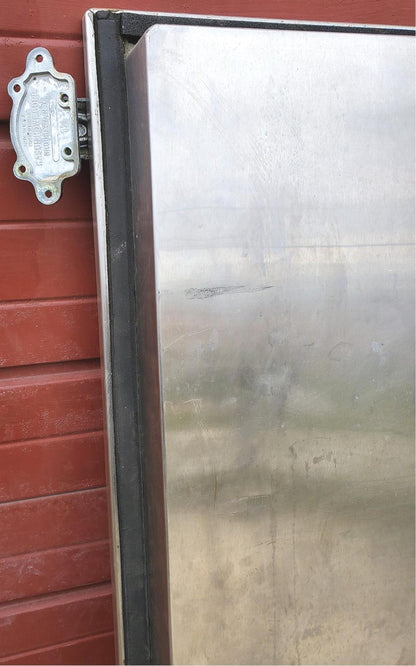 RARE VINTAGE INDUSTRIAL DESIGN STEAMPUNK ARCHITECTURE FREEZER DOOR FREESHIPPING