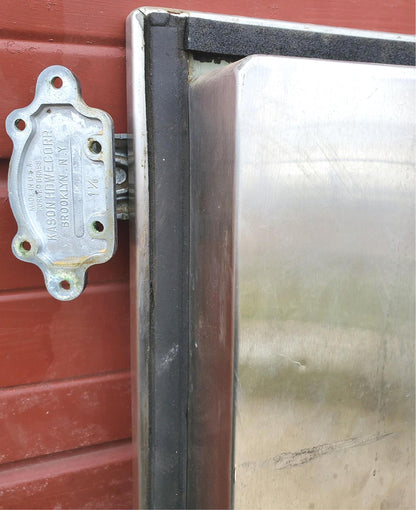 RARE VINTAGE INDUSTRIAL DESIGN STEAMPUNK ARCHITECTURE FREEZER DOOR FREESHIPPING