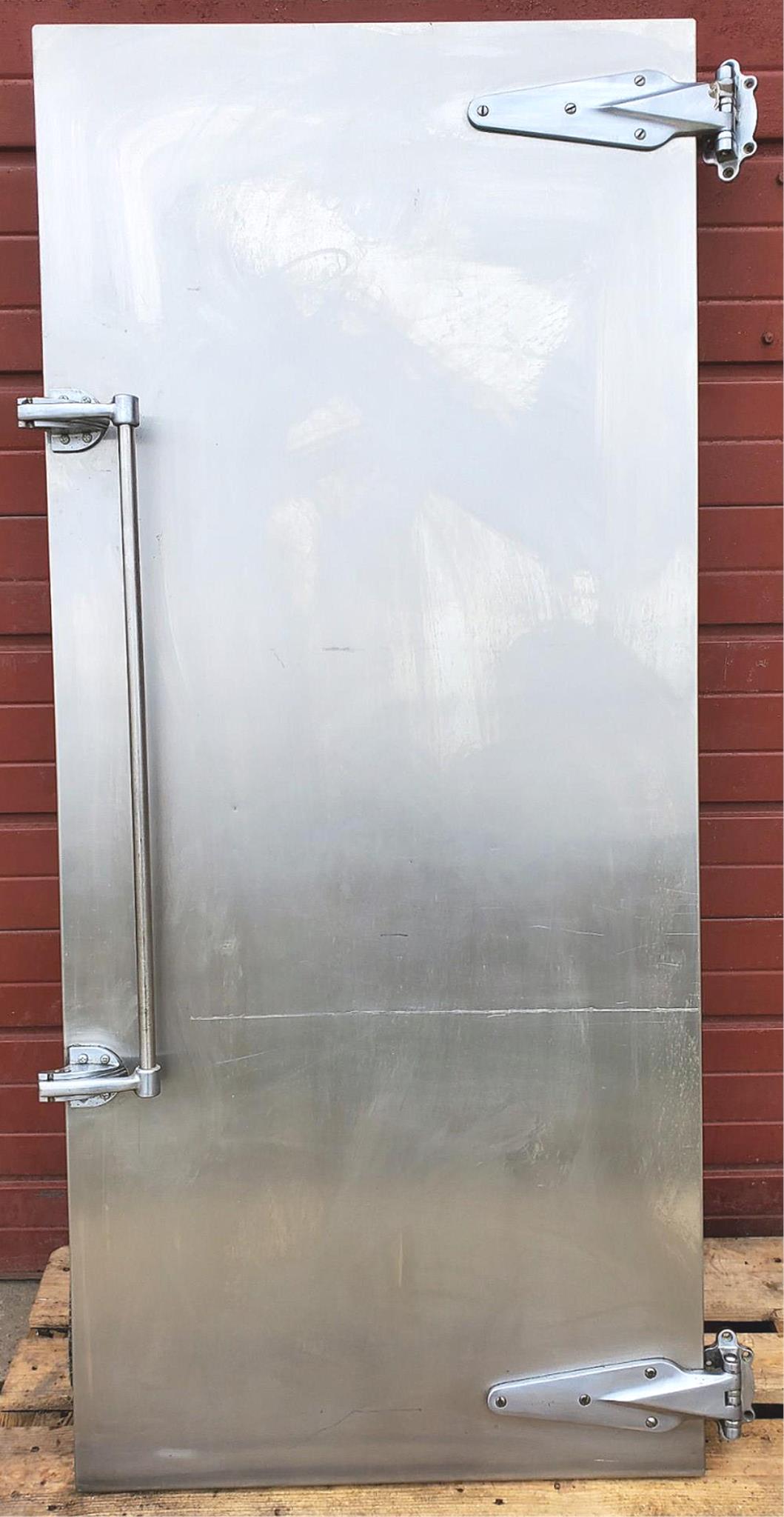 RARE VINTAGE INDUSTRIAL DESIGN STEAMPUNK ARCHITECTURE FREEZER DOOR FREESHIPPING